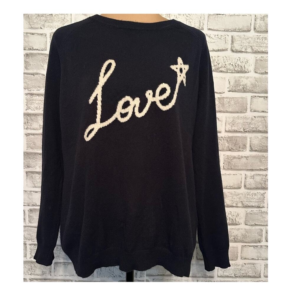 Chinti and Parker Love Cashmere Sweater size S Crew neck Pullover Embroidery